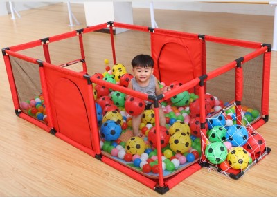 Red 1.2/1.8M Football Field + Mat & Double Goalchildren game enclosure Protective fence baby baby indoor Fall prevention household RIZ-ZOAWD Creeping mat security Learn to walk fence