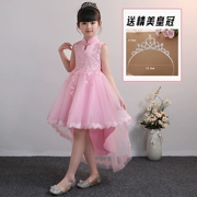 Hoa cô gái Liuyi trang phục cô gái đứng cổ áo trailing công chúa váy trẻ em sinh nhật ăn mặc máy chủ đi bộ hiển thị tutu