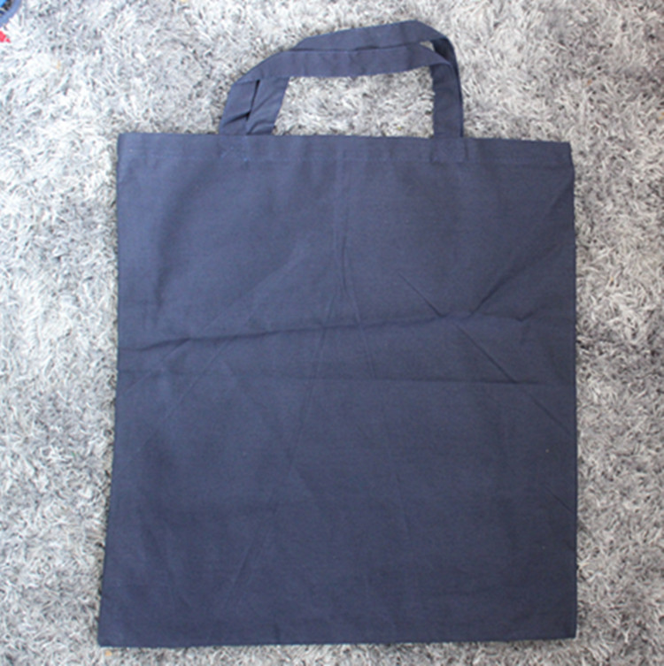 Navy Blueforeign trade Japan and Korea blank Solid color canvas The single shoulder bag  cotton Hand painted Graffiti handbag DIY environment protection Shopping bag