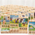 100 thành ngữ nhận thức domino biết chữ khối xây dựng món quà của trẻ em đồ chơi giáo dục 3-4-5-6 tuổi Khối xây dựng