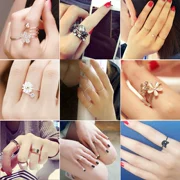 Nhật bản và Hàn Quốc phiên bản của đồ trang sức nhỏ mở vài chỉ số ngón tay ngọc trai doanh nhẫn triều nam giới và phụ nữ cặp nhẫn cá tính phụ kiện vòng