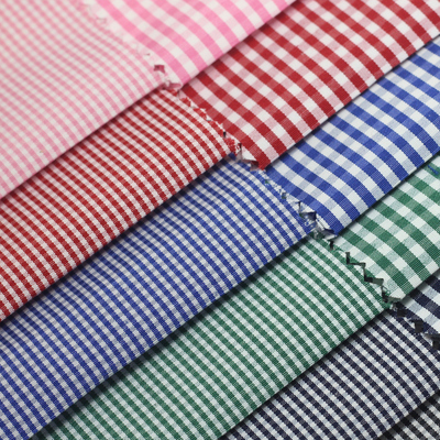 taobao agent 【TC grid】1mm width polyester cotton checkered fabric is thin and sun -sample cloth