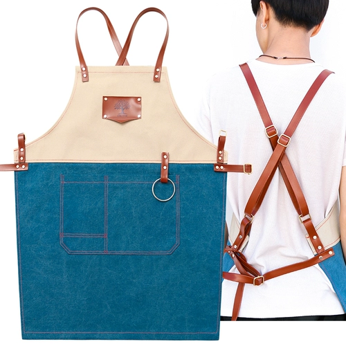 Джинсовый модный фартук, кофейный чай с молоком для маникюра для работы, делается под заказ