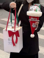 Небольшая сумка, рождественское украшение, шапка, мусс, подарочная коробка, льняная сумка