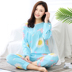 Mùa hè cotton lụa đồ ngủ nữ dài tay quần nhân tạo cotton tháng quần áo mẹ nạp bông lụa nhà dịch vụ giản dị phù hợp với Giống cái