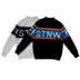 [STNW chính thức] triều thương hiệu quốc gia thủy triều chữ tương phản màu khảm màu retro vài người đàn ông và phụ nữ loose áo len áo len Cặp đôi áo len