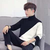 Áo len cao cổ thu đông mùa thu nam phiên bản Hàn Quốc của áo len nam xu hướng cá tính nam sinh đẹp trai áo khoác nam áo len nam cổ lọ