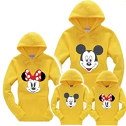 Áo len trẻ em cộng với áo len nhung XL cho phụ huynh-trẻ em mặc áo mùa thu đông 2018 tay dài Mickey ba gia đình đầy đủ