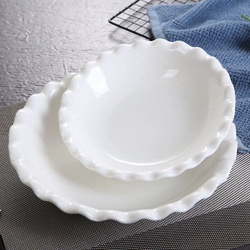Отель House Plate Ceramic Table Soup Soup Творческий глубокий отвар -миску специальная фруктовая кастрюля чаша Pure White Soup Basin