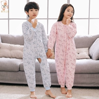 Bộ đồ ngủ ấm áp cotton cho nam và nữ cho bé mùa đông bodysuit cotton cho bé