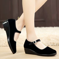 Подлинная старая пекинская ткань обувь женская обувь черная склона рабочие ботинки квадратная танце