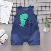 Темно-синий комбинезон с широкими плечами в стиле динозавра