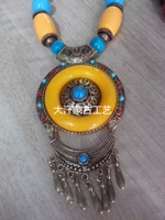 Монгольское ожерелье Внутреннее мастерство Монголия цепь национальное ожерелье в стиле ретро -стиля.