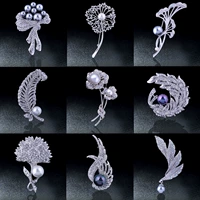 New luxury bầu không khí dát zircon trâm trâm phụ kiện của phụ nữ đơn giản pin Châu Âu và Mỹ khăn lụa khóa tính khí đồ trang sức cài áo vest nam