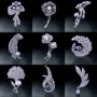 New luxury bầu không khí dát zircon trâm trâm phụ kiện của phụ nữ đơn giản pin Châu Âu và Mỹ khăn lụa khóa tính khí đồ trang sức cài áo vest nam