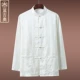 Mới trung niên và cao tuổi Tang phù hợp với nam ngắn tay lụa tơ tằm áo sơ mi Trung Sơn phù hợp với quần áo Bố Trung Quốc phong cách quần áo nam - Trang phục dân tộc