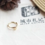 5449 Thanh Đảo Eraser Trang sức Nhật Bản INS Đơn giản Vintage Tình yêu Kim loại Vòng Nhẫn nhẫn đôi vàng tây