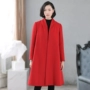 Phoenix 2019 xuân mới áo len đỏ cho nữ dài qua đầu gối áo len lỏng - Áo khoác dài áo khoác len mỏng