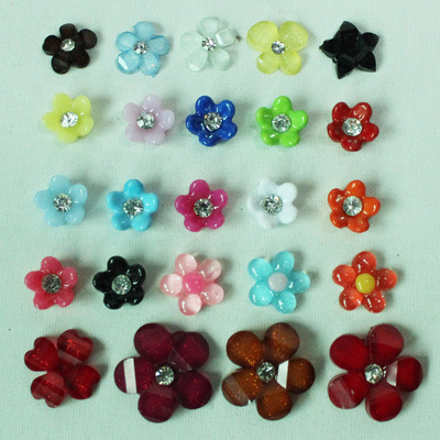 taobao agent Shiny hair accessory, brooch, handle, 2 pieces, flowered, handmade