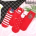 Tết Trung Quốc Vớ đỏ Nữ Mùa đông Đại học Hàn Quốc Phong cách Hoạt hình dễ thương Giáng sinh Stockings Năm mới Stomp Little Man Vớ - Vớ sợi tre Vớ sợi tre