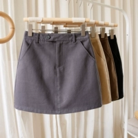 Осенняя джинсовая юбка, приталенная мини-юбка, коллекция 2021, высокая талия, А-силуэт, с акцентом на бедрах