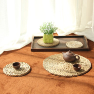 Trà lễ zero với trà mat tea set rơm nồi nồi nồi sắt nồi cát màu tím cách nhiệt mat placemat đế lót ly đơn giản mục vụ