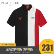 Hòa bình Bird Men Mùa hè Thương hiệu Mới Ngực Sáng tạo Thêu Thời trang Tương phản Áo POLO Thanh niên Áo sơ mi ngắn tay - Polo