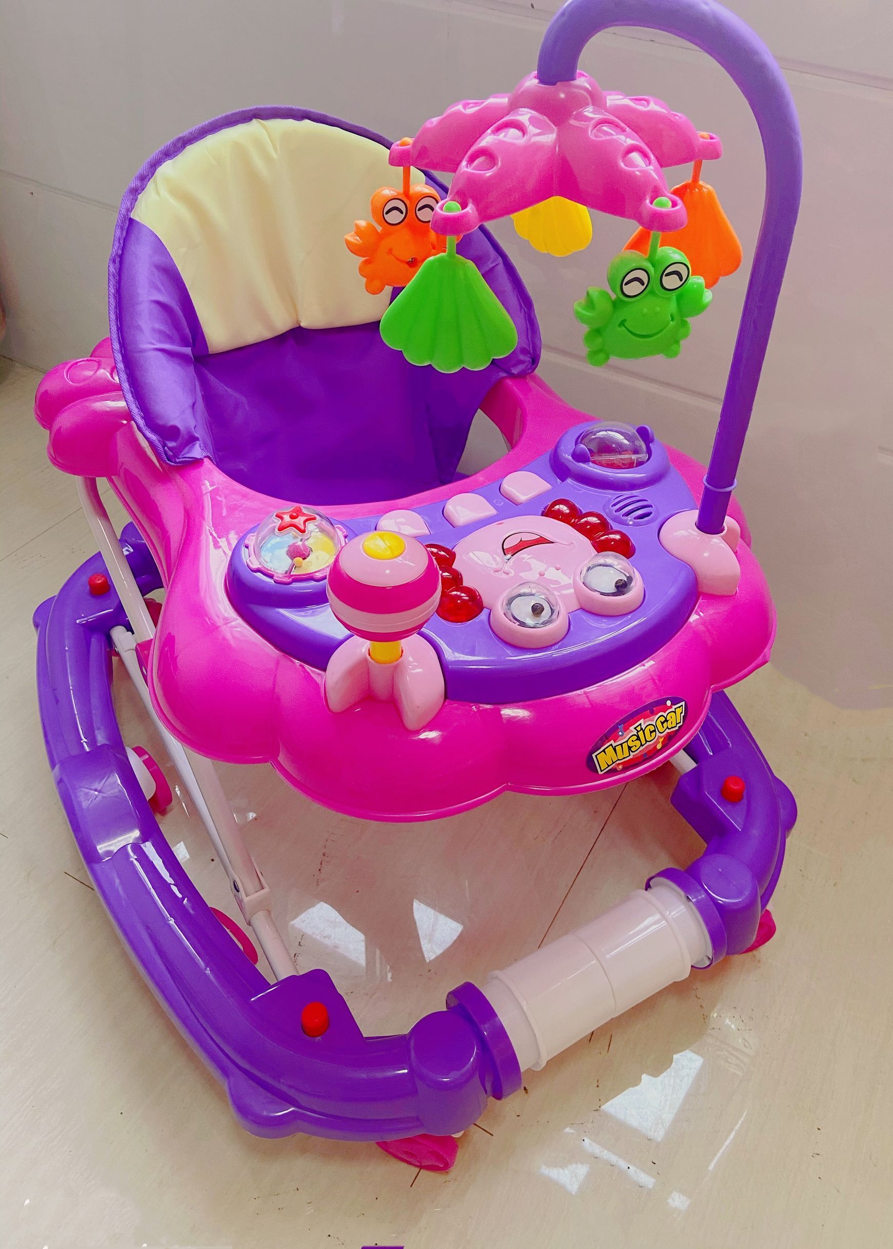 Standard Purple (Rocking Horse)2021 baby carriage Boys and girls Walkers newborn bb baby walk vehicle child With music Starting car
