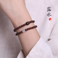 сандаловое дерево 细款印度小叶紫檀手串女款多圈双圈女生盘玩老木料佛珠禅意佛首饰 OTHER