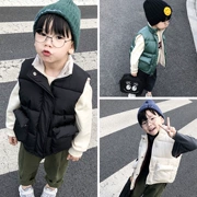 Áo vest cotton cho bé mùa thu ấm áp mùa đông và mùa đông trẻ em Hàn Quốc thời trang hoang dã tay áo cotton dày
