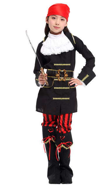 3 Pirate Suits For ChildrenCOS Halloween bar stage party party adult children female Caribbean a pirate boat longuette Dress up clothing
