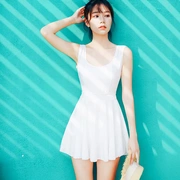 Áo tắm nữ cổ tích Hàn Quốc ins trắng học sinh backless bảo thủ áo tắm loại mảnh áo tắm nhỏ tươi - Bộ đồ bơi One Piece
