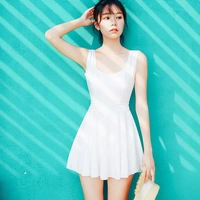 Áo tắm nữ cổ tích Hàn Quốc ins trắng học sinh backless bảo thủ áo tắm loại mảnh áo tắm nhỏ tươi - Bộ đồ bơi One Piece bikini liền thân