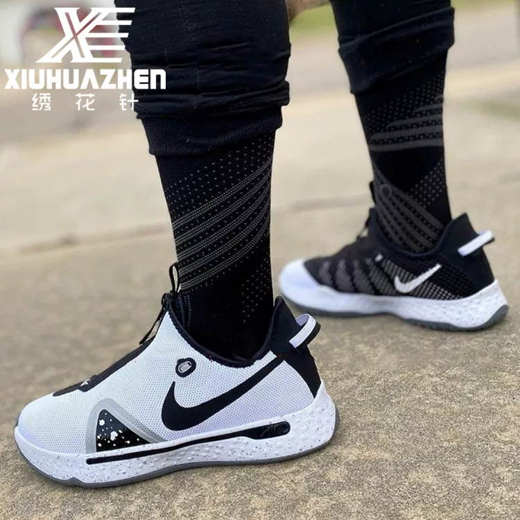 Nike Nike PG4.0 Pharise Джордж 4-го поколения клетчатые кроссовки на молнии черно-белые CD5082-001-002