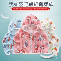 Lưới openwork in áo siêu mỏng điều hòa cho trẻ em áo chống nắng quần áo cotton và vải lanh ngoài trời thoải mái xu hướng học sinh tiểu học mềm - Quần áo ngoài trời cho trẻ em quần áo trẻ em hàn quốc