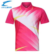 Libo 2019 mới cầu lông mặc áo thể thao thi đấu phù hợp với quần vợt bóng bàn nam ngắn tay áo thoáng khí - Thể thao sau