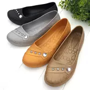 Giày mùa hè cho phụ nữ trung niên không thấm nước Giày cao su chống trượt giày nhà bếp dành cho phụ nữ cao tuổi để giúp giày ống ngắn cho nữ - Rainshoes