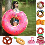 Vòng bơi mới donut phao cứu sinh nổi đồ chơi thoát nước vòng tròn nách trẻ em dày yêu thích bơi người lớn - Cao su nổi