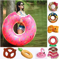 Vòng bơi mới donut phao cứu sinh nổi đồ chơi thoát nước vòng tròn nách trẻ em dày yêu thích bơi người lớn - Cao su nổi phao bể bơi