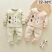 Bộ đồ lót cho bé cotton mùa xuân ấm áp cho bé trai và bé gái mùa thu quần 0-3-6 tháng - Quần áo lót bộ nỉ nhung bé trai đẹp