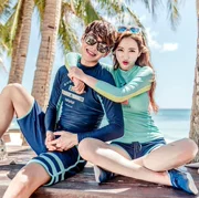 Cặp đôi đồ bơi trong gió đã mỏng nam Hàn Quốc phù hợp với váy thể thao cỡ lớn bong bóng spa tập hợp áo tắm - Vài đồ bơi