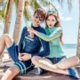 Cặp đôi đồ bơi trong gió đã mỏng nam Hàn Quốc phù hợp với váy thể thao cỡ lớn bong bóng spa tập hợp áo tắm - Vài đồ bơi 	đồ đôi maxi đi biển