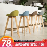 Столковое деревянное стул современный простые барреи ретро -ретро -батончик Высокий стул