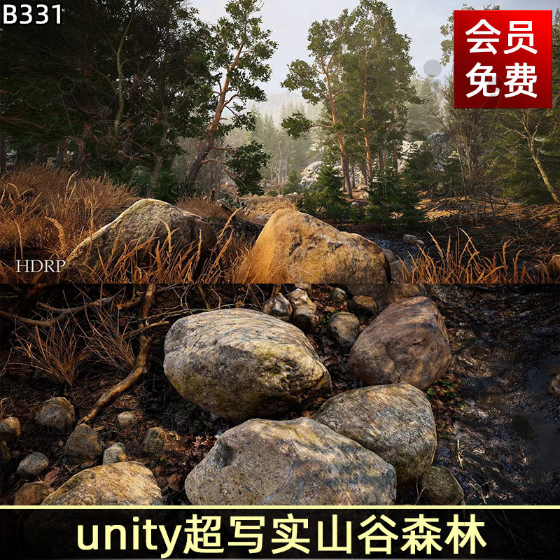 Unity3D写实3A森林场景模型素材Real Landscapes – Valley Forest-cg男孩