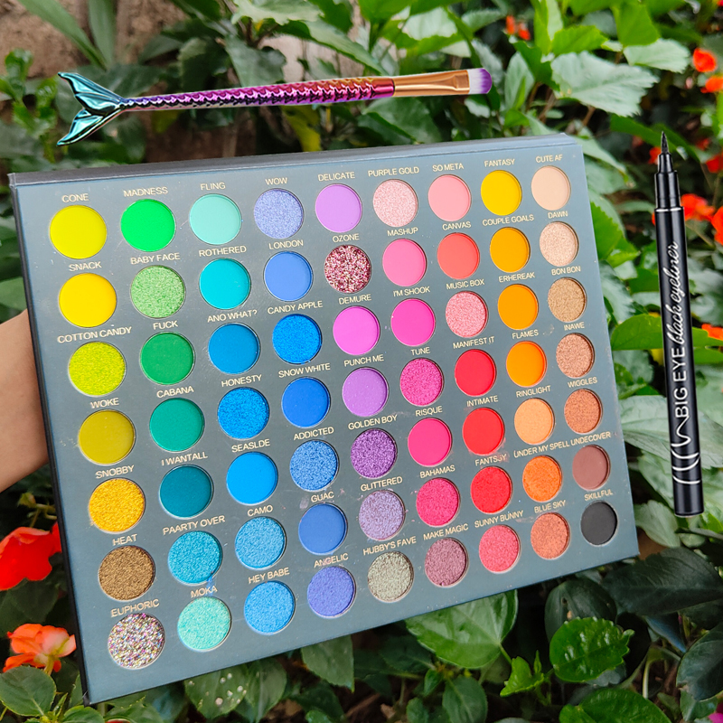 06 Stage Performance 63 Color Eye Shadow Disc.cos colour Eyeshadow Compact 63 colour children stage perform Makeup student dresser special-purpose Waterproof and sweat proof Make up tray