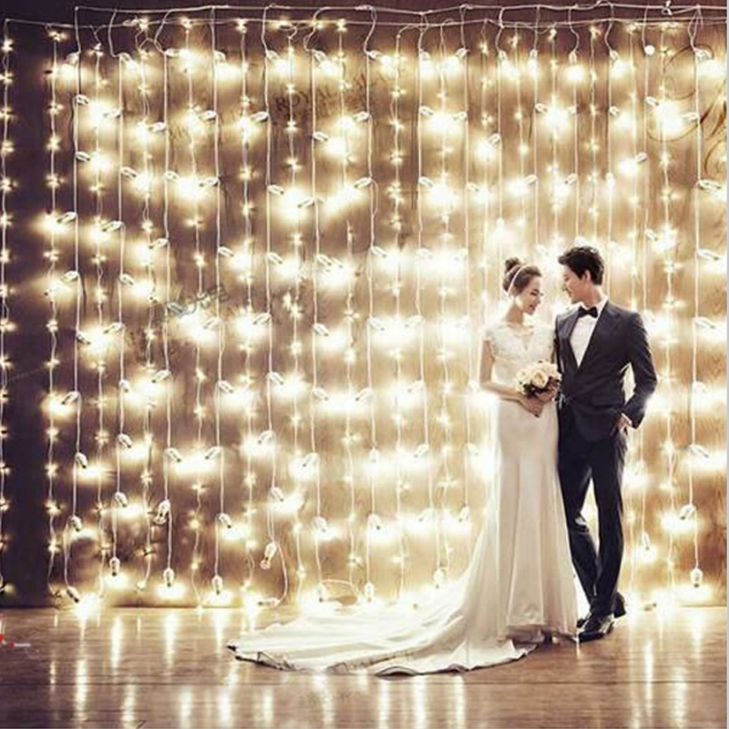 Warm White & 110V American StandardIce bar window curtains Lamp string All over the sky stars hang flash light String coloured lights arrangement anchor Live Room room decorate articles