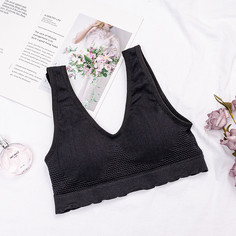 Blackmom Underwear female Bras Middle aged and old people Vest style Big size summer Wireless  the elderly motion Gather together thin Bra