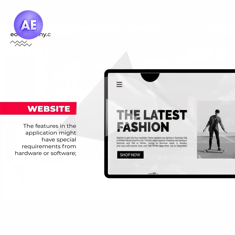 Web网站UI界面样机展示AE工程文件动效动态演示视频AEP模板素材