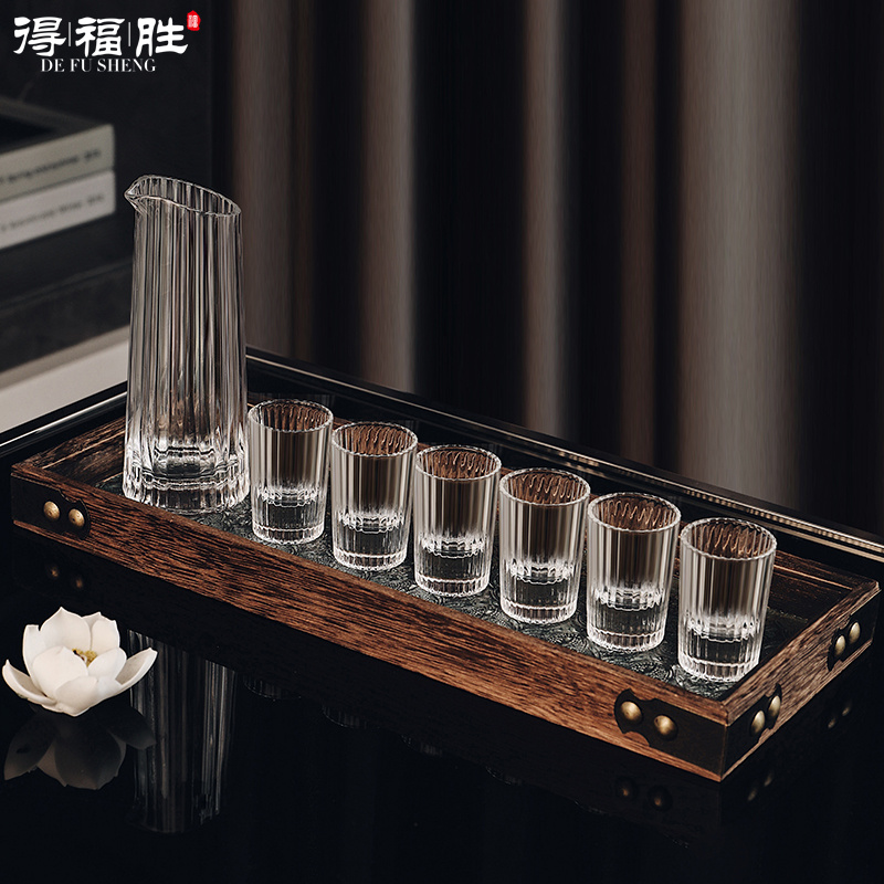 Light luxury white wine cup set household gift divider simple wine glass high-grade Chinese crystal wine set cup holder wine cup thumbnail