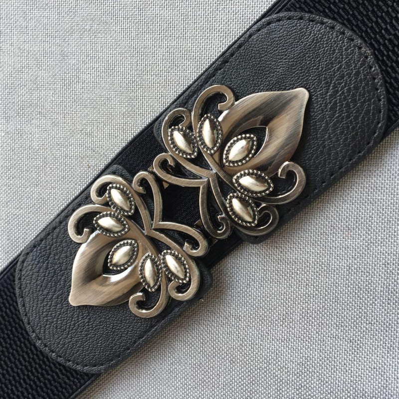 Calcium Magnesium Wide 005 Black (About 6.5)Lose money impulse Loose and tight belt Women Tightness elastic force Width Waistband female Dress Fine black belt